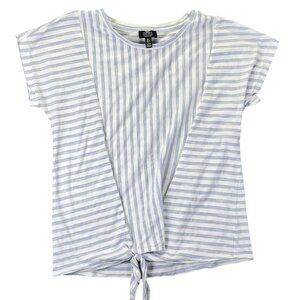 Jones New York Signature Womens Striped Tie-Front Top L
